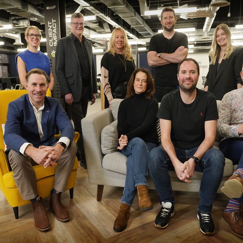 CreateFuture's leadership team and board at the company's headquarters in Edinburgh