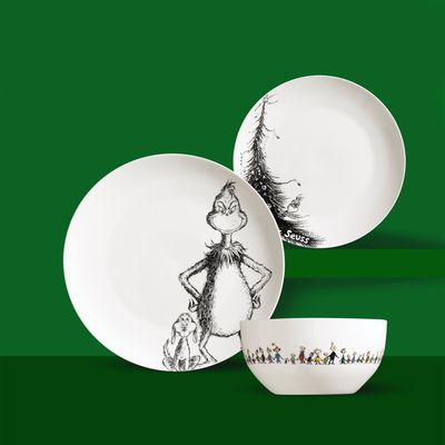 12PCS CLASSIC GRINCH AND MAX DINNER SET 