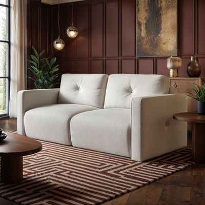 Solace+Co Wilfie 3 Seater Chenille Sofa - Beige