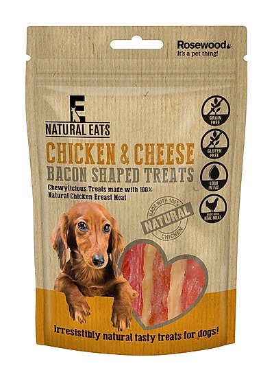 Natural Eats Chicken and Cheese Bacon Shaped Treats