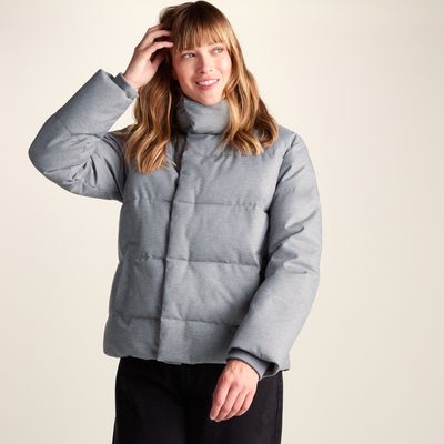 Allitt Womens Short Insulated Padded Jacket - Ice Grey Melange