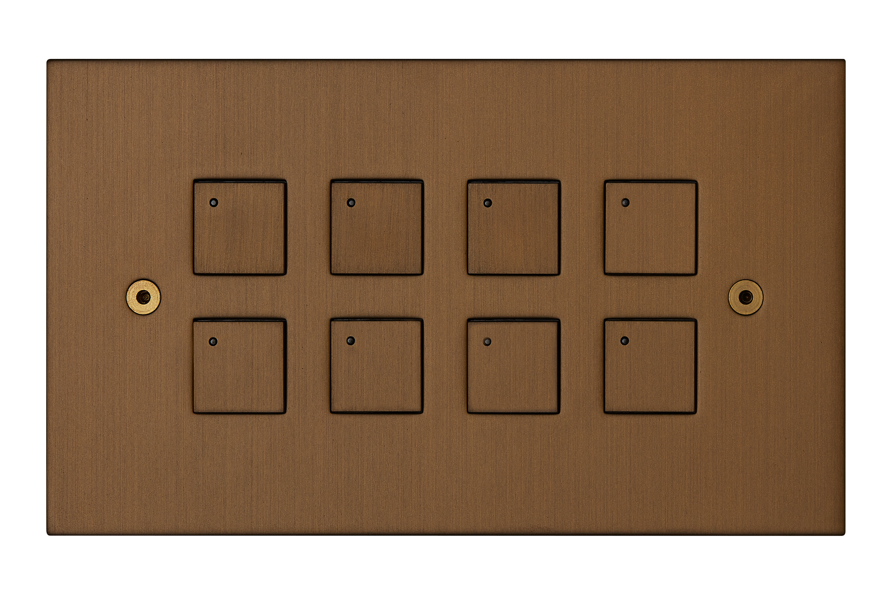 8 gang low-voltage round button horizontal keypad switch with LED, bronze antique finish