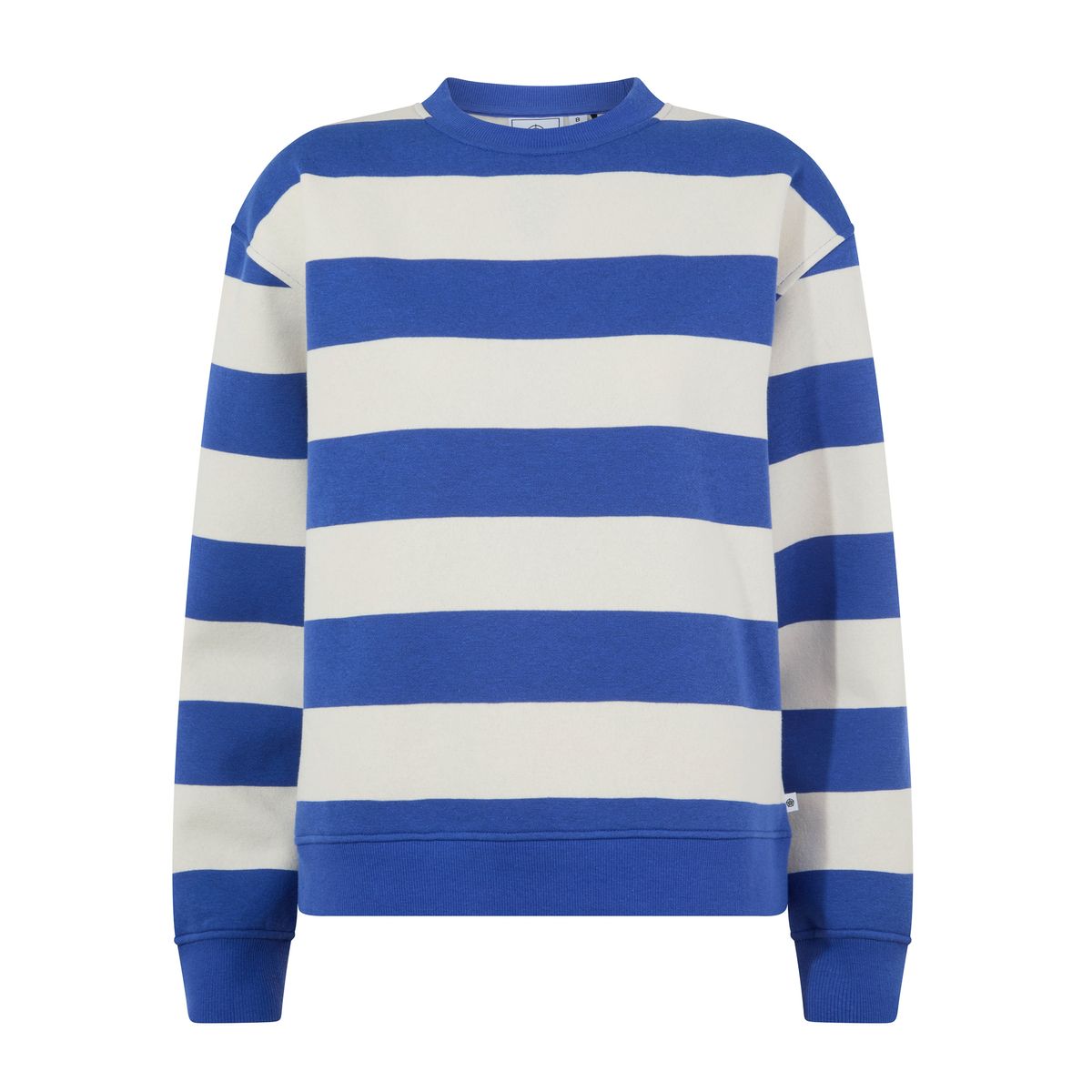 Yuri Womens Supersoft Crew Neck Striped Sweatshirt - Cobalt Stripe