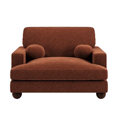 Solace+Co Addison Loveseat Burnt Orange Chenille