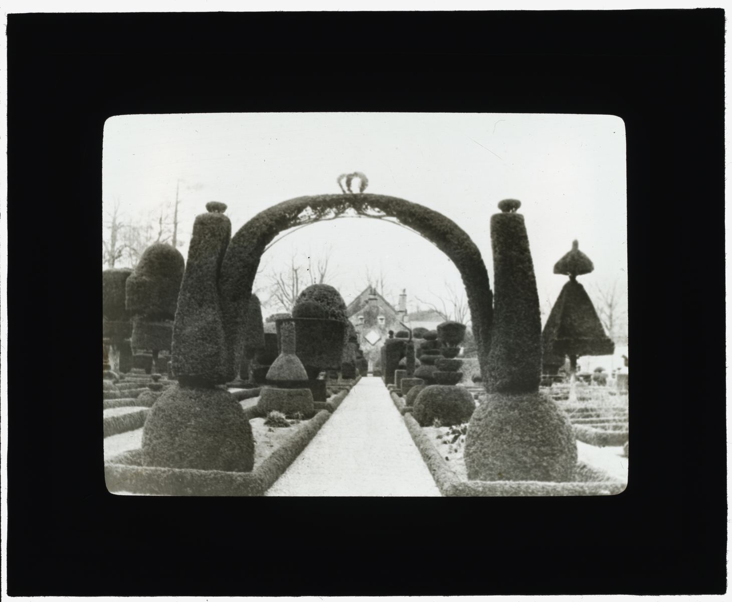 The Levens Hall topiary garden as it appeared in a 1914 book.