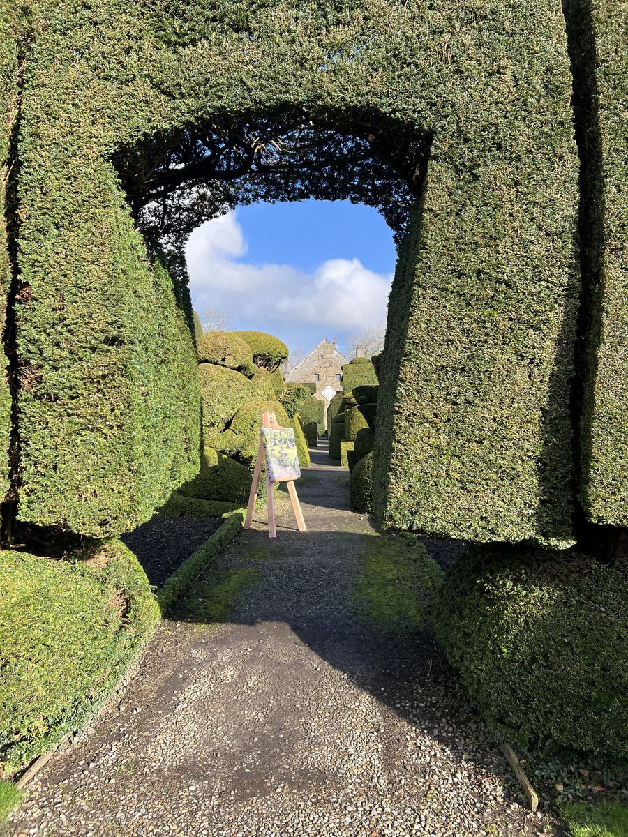 An artwork by artist Bob Sutcliffe, on display at Levens Hall & Gardens