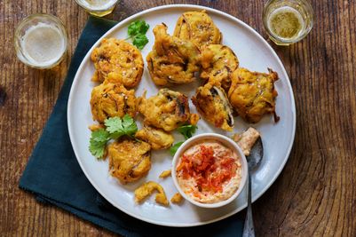 Mushroom kimchi fritters