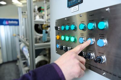 The controls for Salinity Solutions' groundbreaking water treatment technology in situ at its Coventry HQ. 