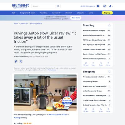 Screencapture of Mumsnet