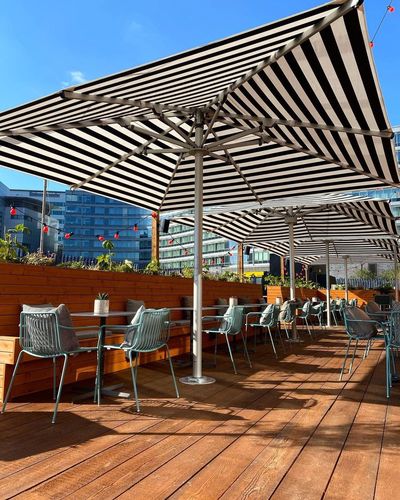 Nova Centre Port Parasol at Ducie Street Warehouse