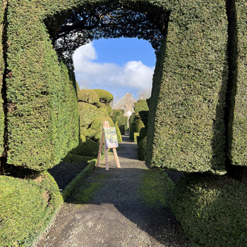 An artwork by artist Bob Sutcliffe, on display at Levens Hall & Gardens