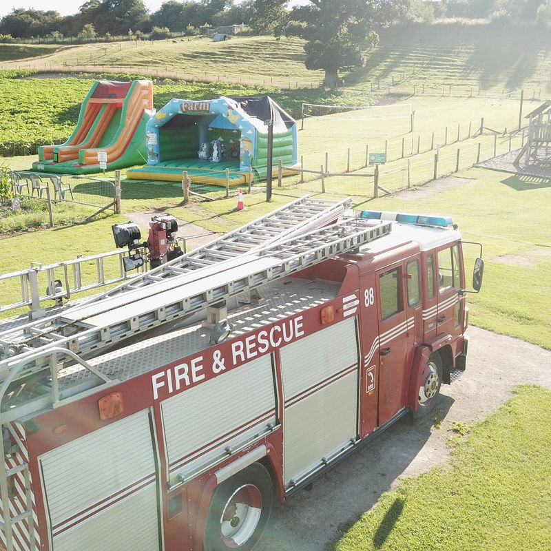 Fire engine  at the Lakeland Maze Farm Park in Sedgwick near Kendal