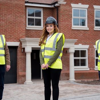 Award winning house builder Horgan Homes has launched Horgan Commercial with its first build of 16 industrial units for sale in Bromsgrove – L-R founder John Horgan, director Sophie Horgan and site manager Julian Jones.jpg