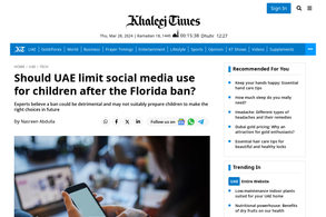 Screencapture of Khaleej Times