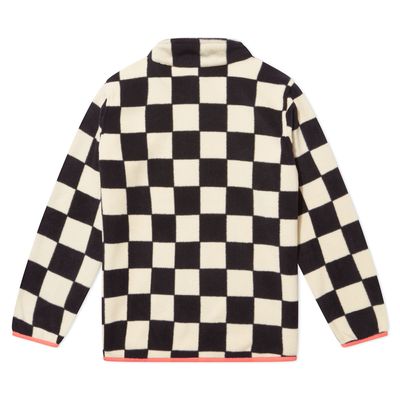 Brecknock Kids Shaun the Sheep Fleece Zip Neck - Black Woolly Checkerboard