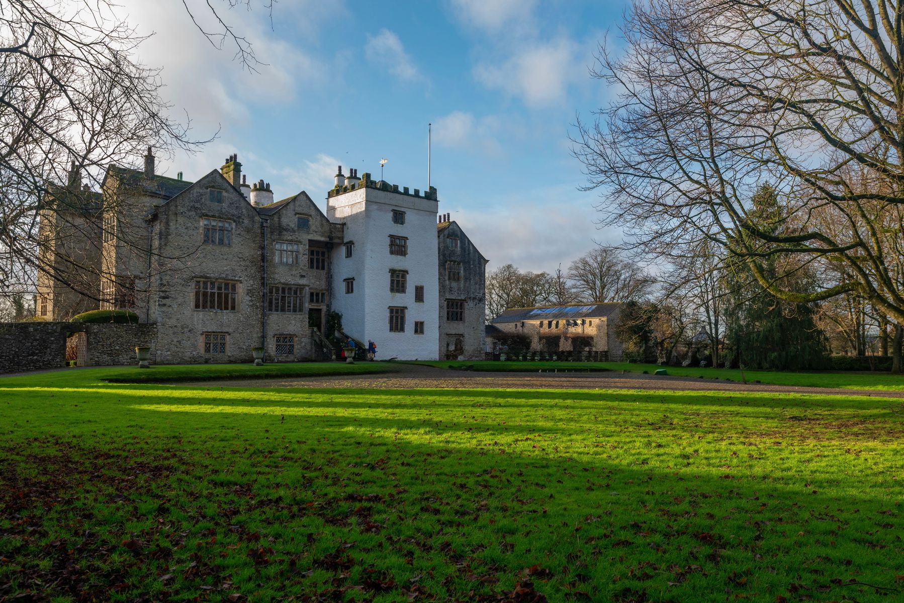 Levens Hall and Gardens in autumn.