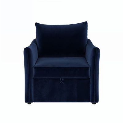 Solace+Co Skyler Armchair Bed Navy Velvet