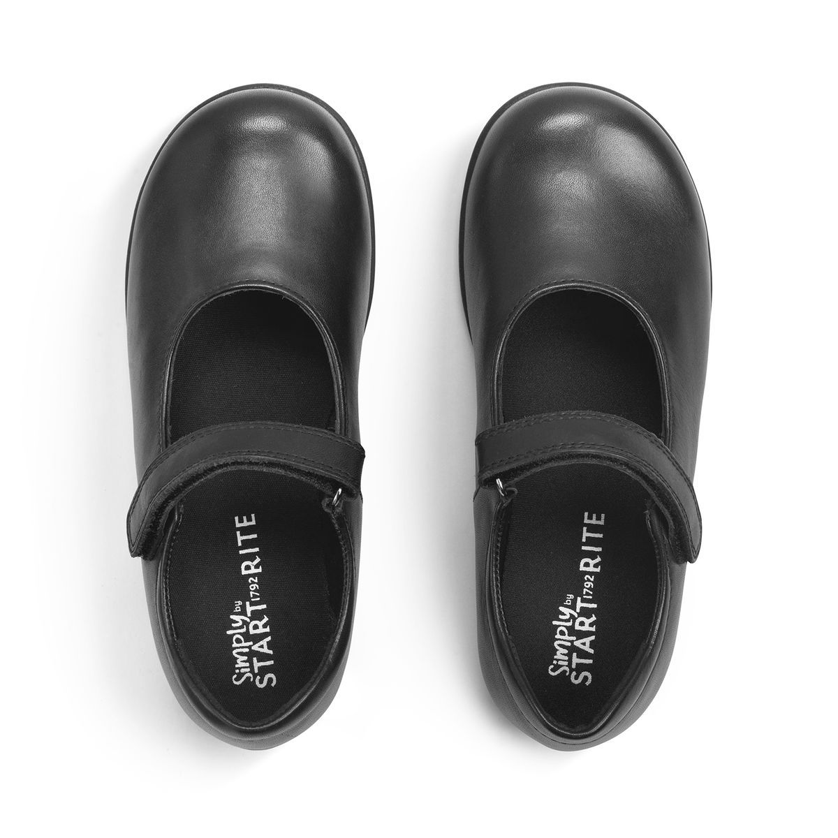 'Classroom' Black leather girls riptape school shoes from the new Simply by Start-Rite Collection 