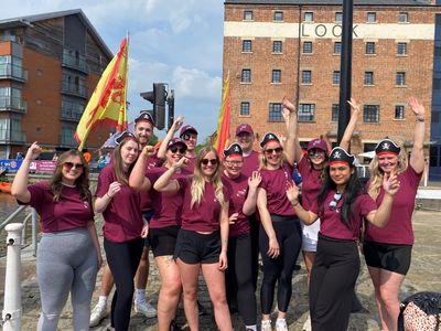 WSP team taking part in the dragon boat race