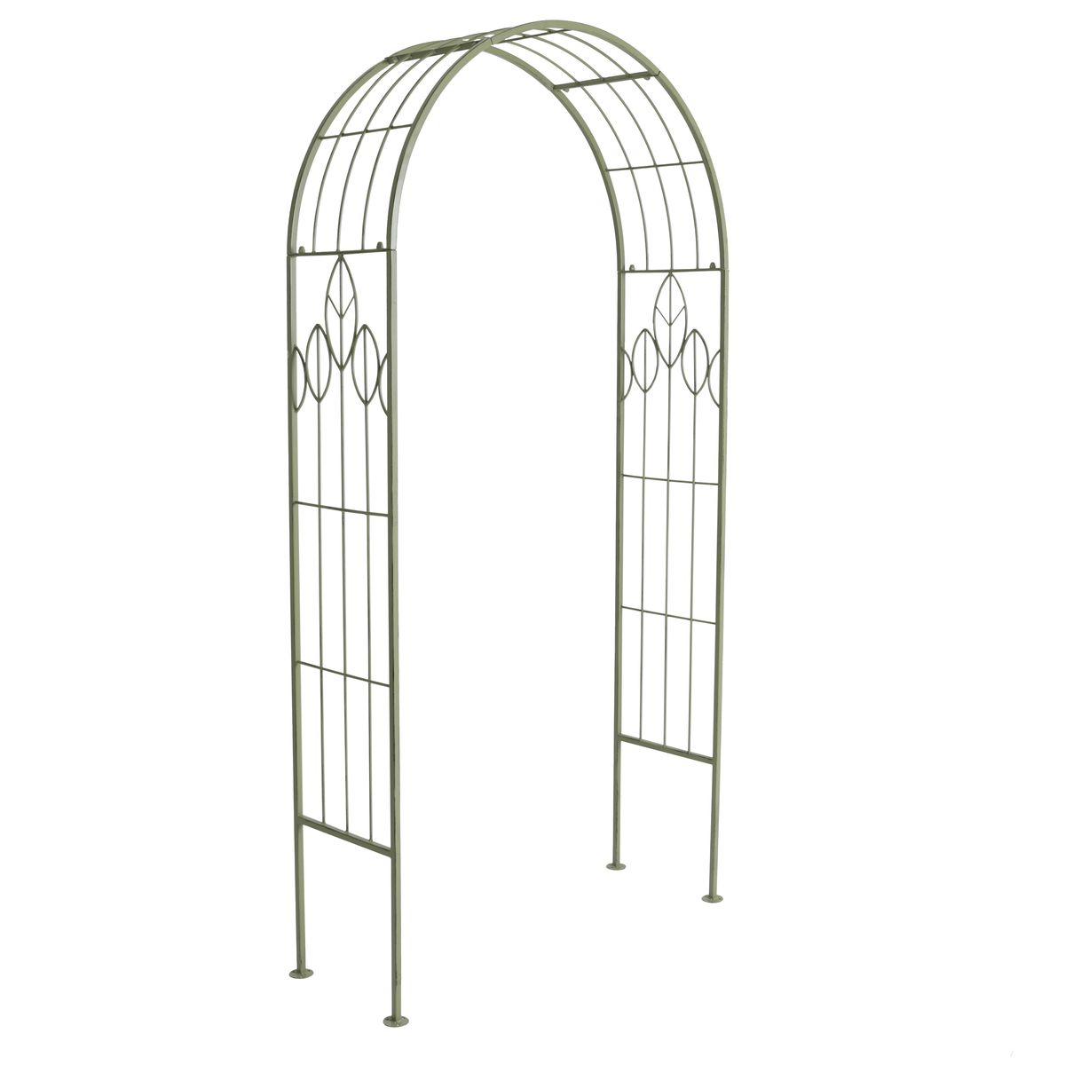 Sage Green Leaf Design Rustic Metal Garden Arch