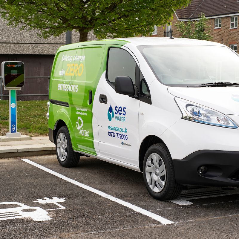 SES Water electric branded van 