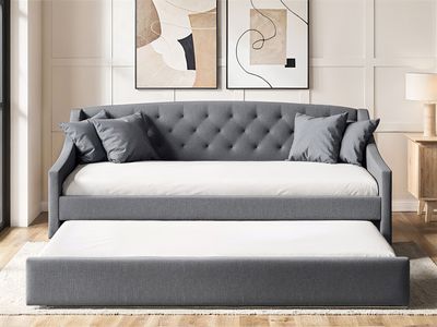 Flair Aurora Daybed with Trundle Grey Linen