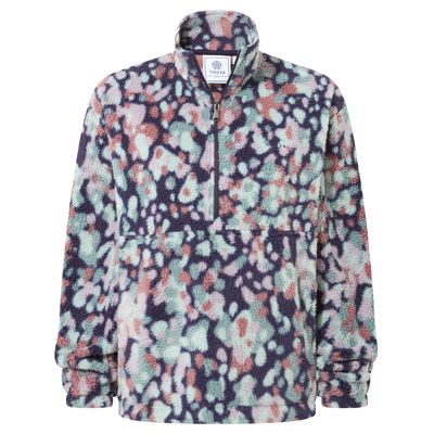 Sara Women's Sherpa Fleece - Burgundy Oversized Camo Print