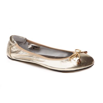 Sandringham  Gold leather ballerinas from Cocorose London