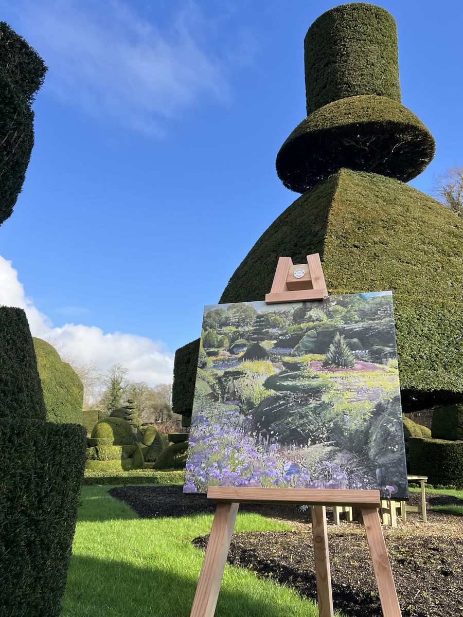 An artwork by artist Bob Sutcliffe, displayed at Levens Hall and Gardens