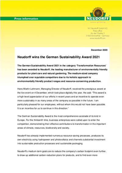 Neudorff 20 12 - NR - Neudorff wins the German Sustainability Award 2021.pdf