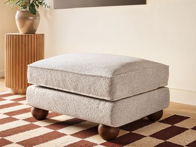Solace+Co Addison Footstool - Beige Boucle