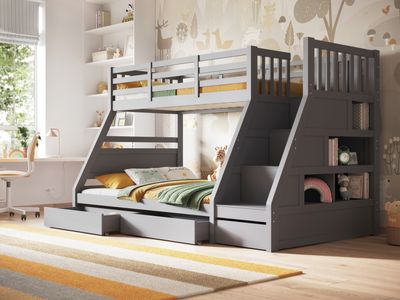 Flair Lunar Triple Staircase Bunk Bed with Storage