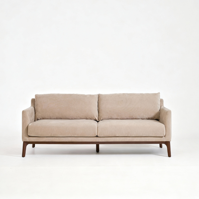 Barnaby 3 Seat Sofa in Mushroom Velvet