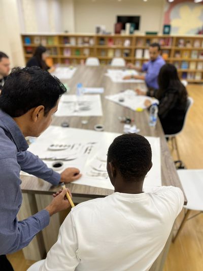 Calligraphy workshop with Ali