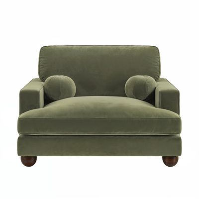 Solace+Co Addison Loveseat - Khaki Green Velvet