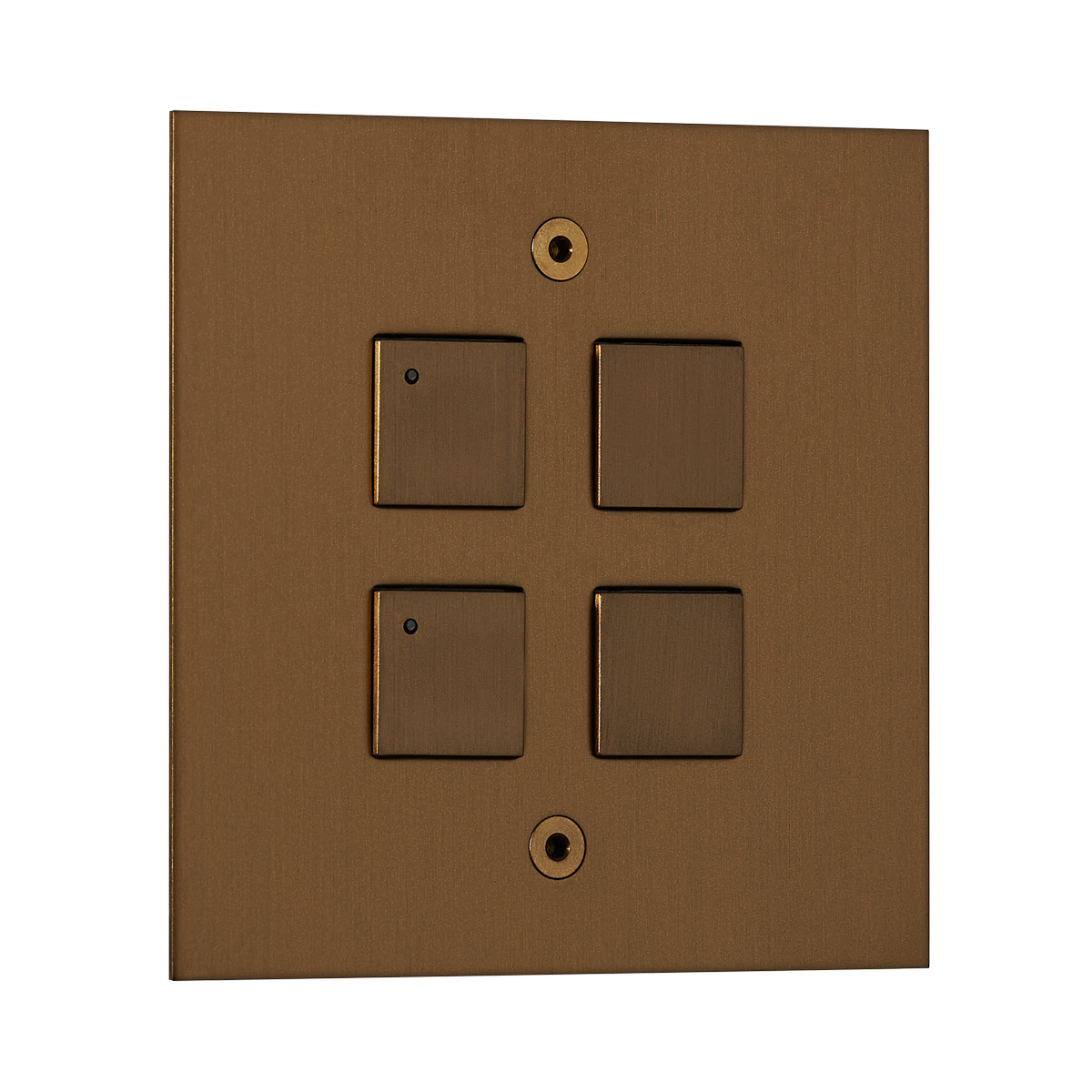 4 gang low-voltage square button keypad switch, 2 buttons with LED, bronze antique finish