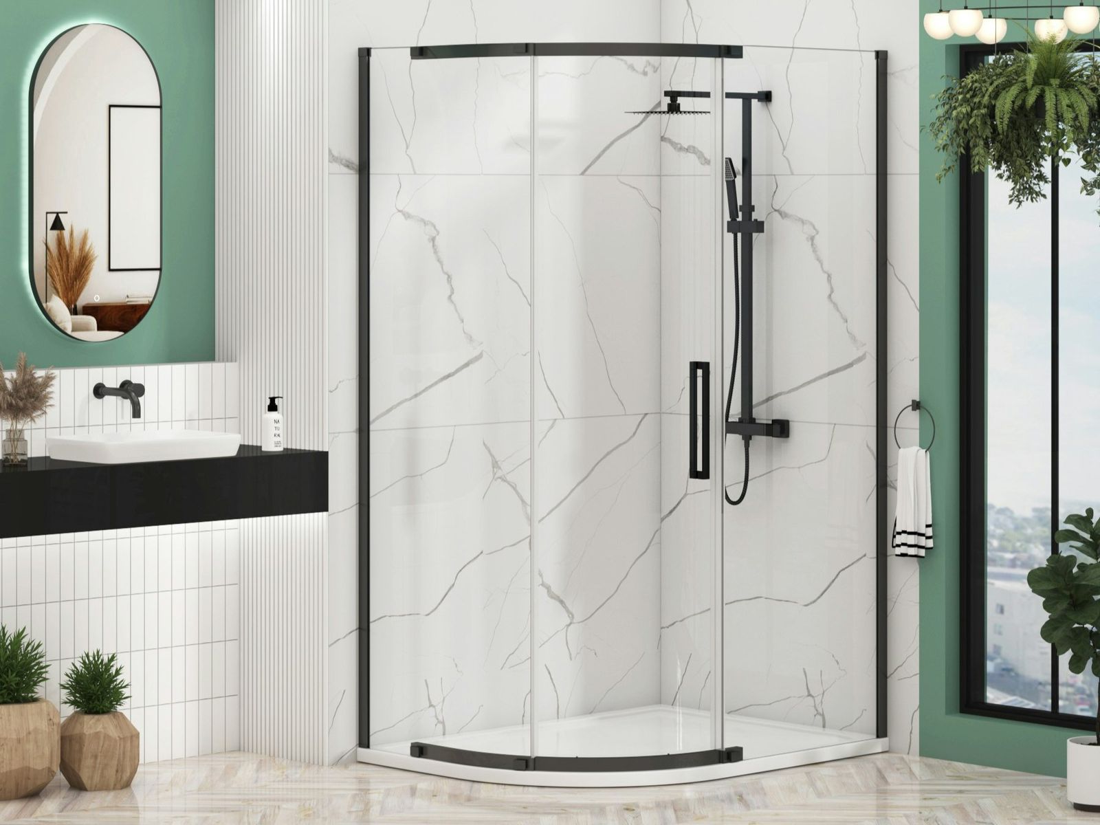 Suggested Header Chelsea 1000 x 800mm Single Door Offset Quadrant Shower Enclosure 8mm Easy Clean Glass, 1950mm Tall - Matt Black (2).jpg