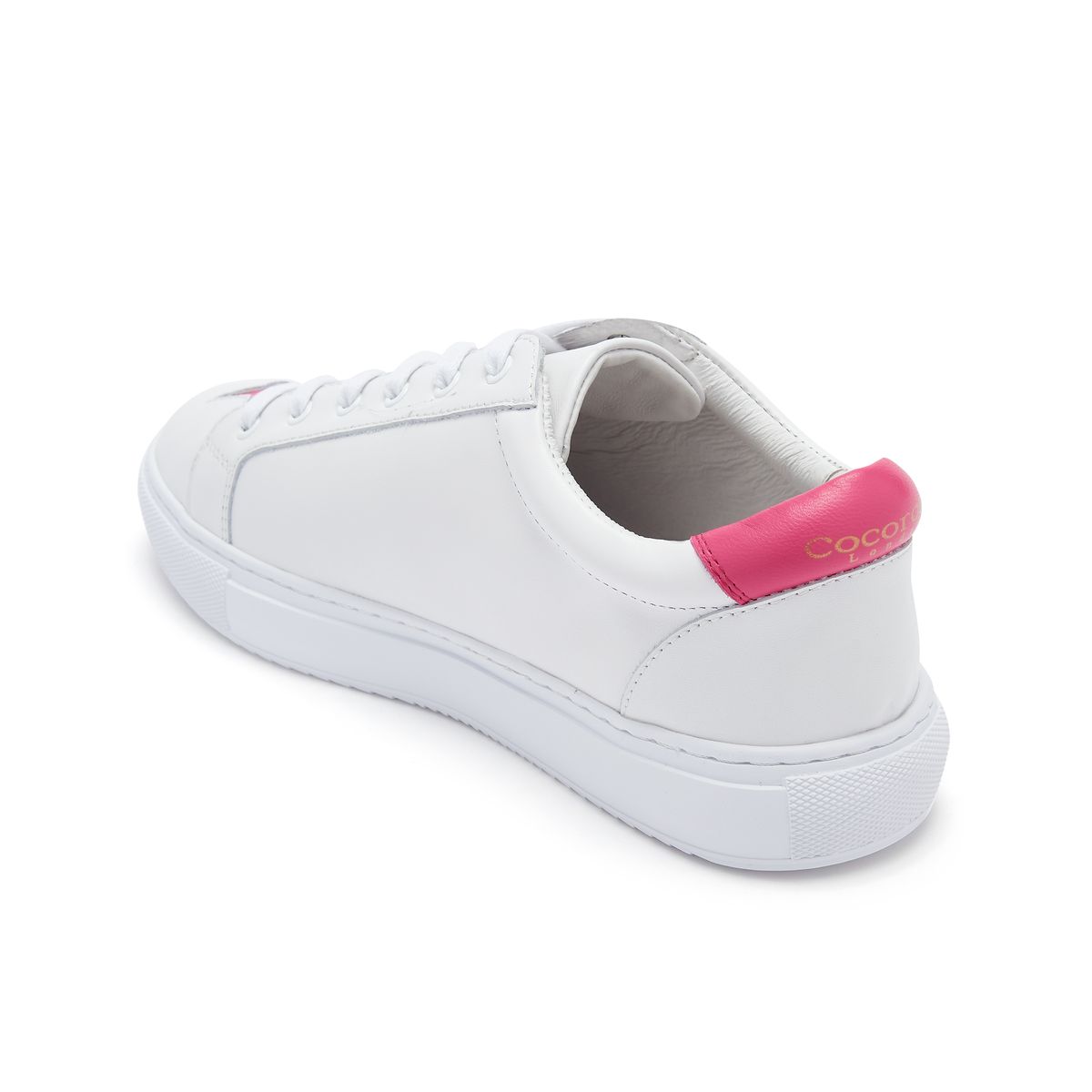 Hoxton White with Fuchsia Stars Trainers