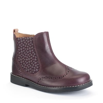Start-Rite Bramble Burgundy leather girls zip-up Chelsea boots