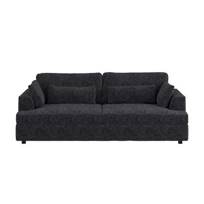 Solace+Co Drew 3 Seater Charcoal Chenille Sofa