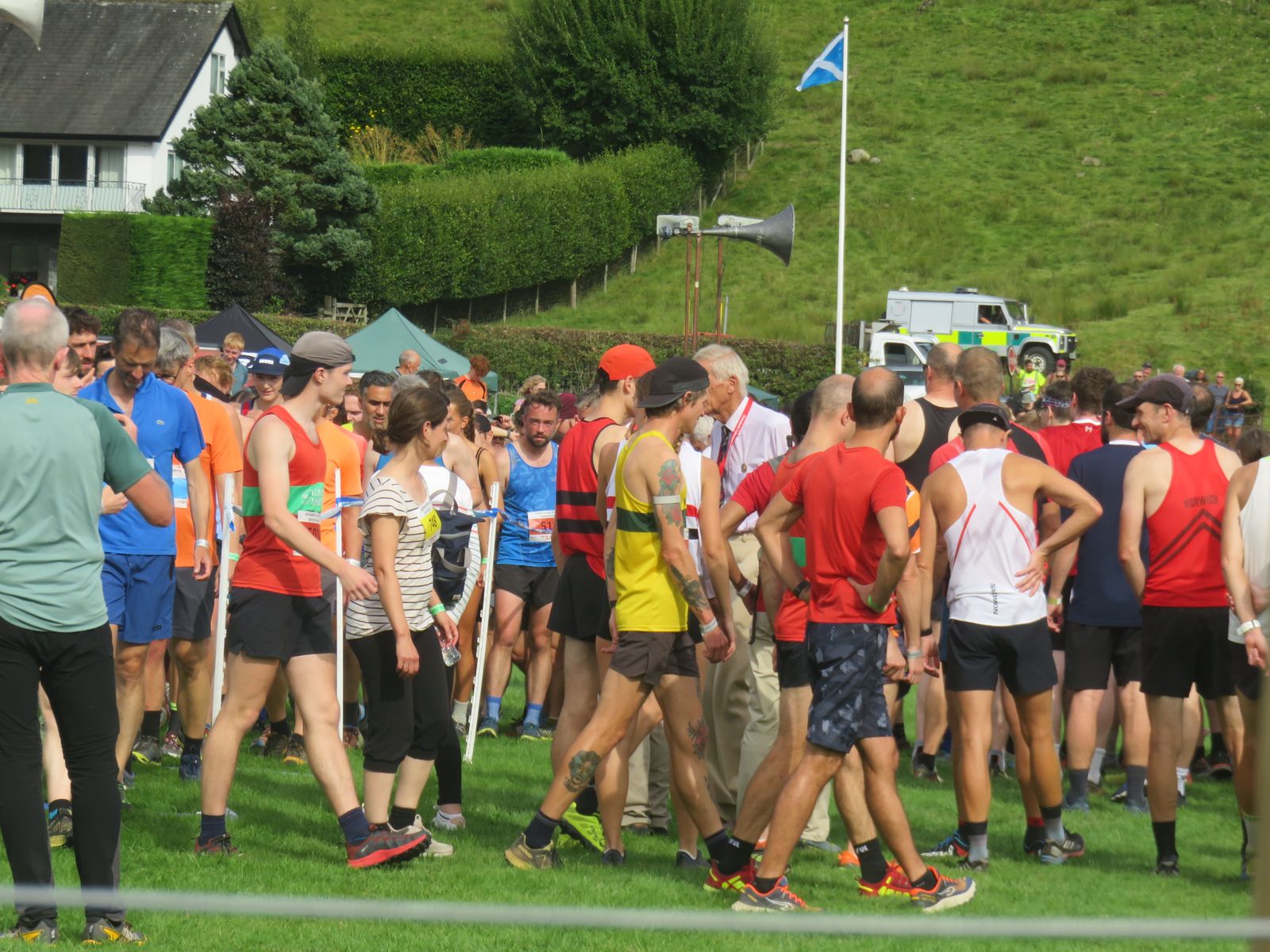 Fell runners preparing for a race at Grasmere Lakeland Sports and Show