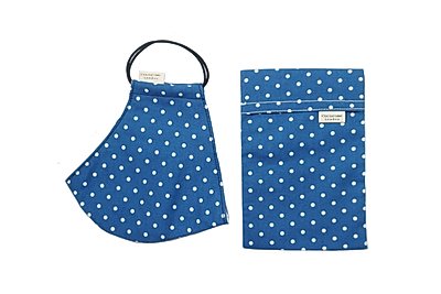 Blue Polka Dots face mask from Cocorose London