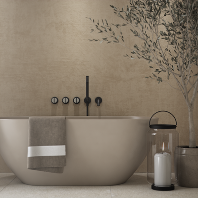 Wall Mounted Bath Mixer in Soft Black