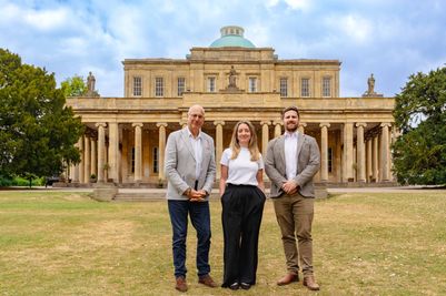 Left to right - Mike Napier, Jessica Brewster and James Baker outside the Pittville Pump Room in Cheltenham