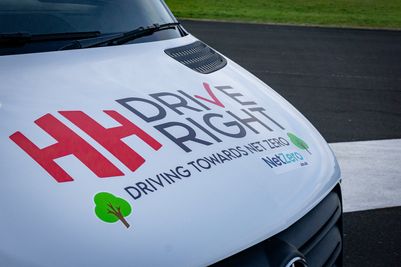 HH Driveright vehicle, fitted with the GM2020 device that will record CO2 emissions and enable these to be offset.