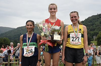 Eve Whitaker of Harrogate Harriers, winner of the women's Senior Guides Race at Grasmere Sports 2022