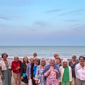 Guests on the Eastbourne trip head to the beach.jpg