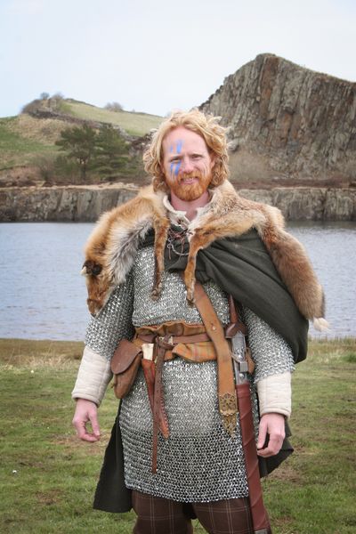 Ancient Britain's Kevin Robson, dressed as one of the Celts who would have lived in the area around Hadrian's Wall.
