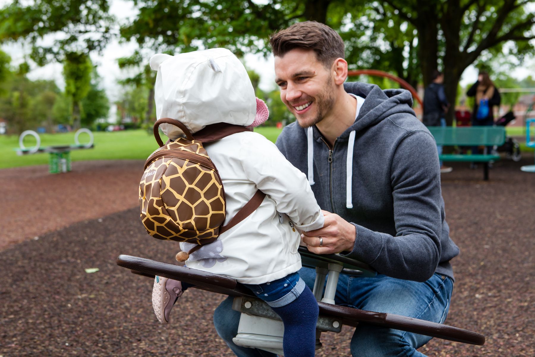 Giraffe backpack lifestyle image