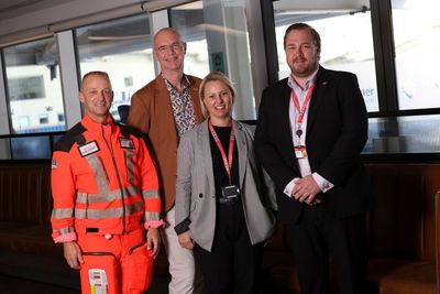 Dean Orgill, chief executive partner at Mayo Wynne Baxter (second from left) visits KSS.